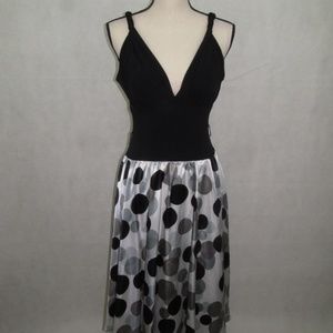 Strap Black and White Dress Size M Made in USA New